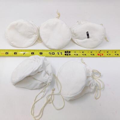 WHITE VELVET DRAWSTRING POUCHES BUNDLE