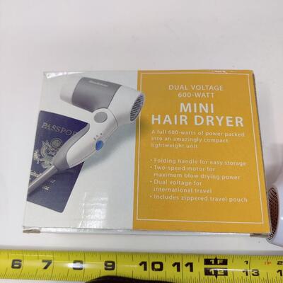 BROOKSTONE TRAVEL HAIR DRYER AND STEP DOWN TRANSFORMER BUNDLE