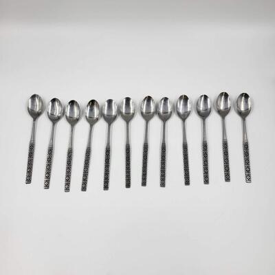 VINTAGE NORTHLAND STAINLESS TEASPOONS 12 PCS