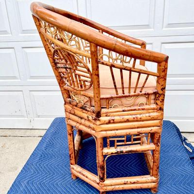 LOT 58   VINTAGE ASIAN STYLE LEOPARD BAMBOO CHAIR