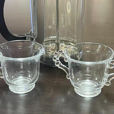 French Press Coffee and vintage imperial Crystal