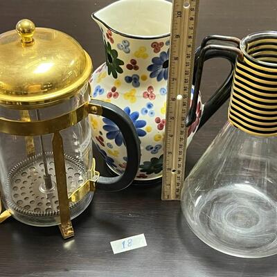 Coffee Press (Small Rust) and Jars