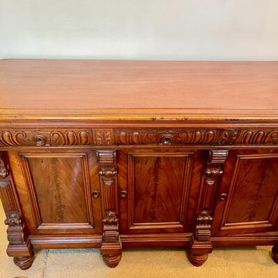 LOT 59  ANTIQUE CREDENZA 3 DRAWERS & 3 DOORS