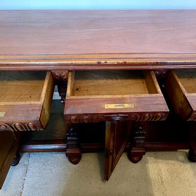 LOT 59  ANTIQUE CREDENZA 3 DRAWERS & 3 DOORS