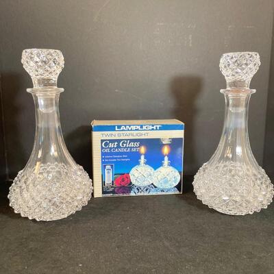 Lot 33 Decanters with oil candles
