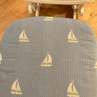 Vintage White Glider and Ottoman hand chosen Sail Boat Fabric
