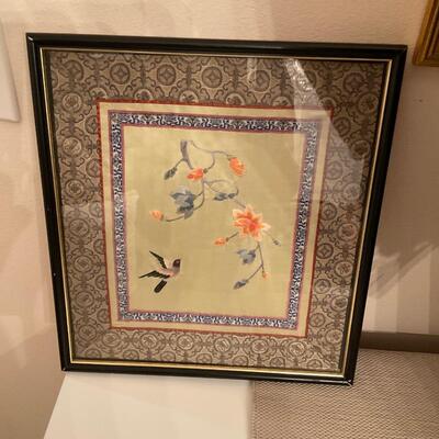 Asian SILK framed Art
