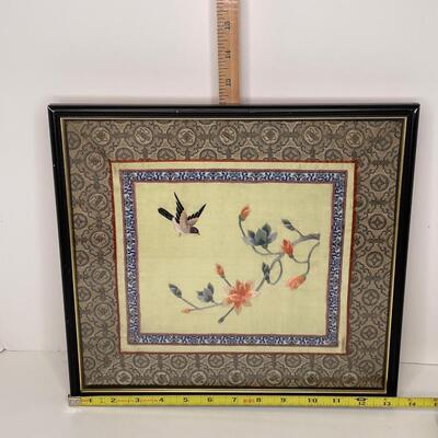 Asian SILK framed Art
