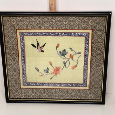 Asian SILK framed Art