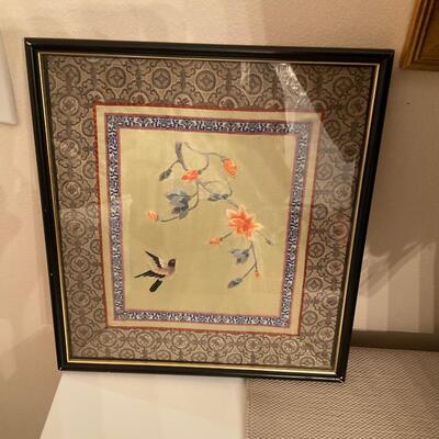 Asian SILK framed Art