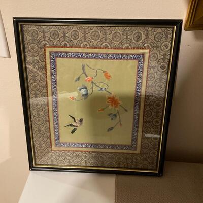 Asian SILK framed Art