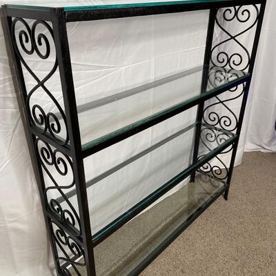 Vintage Wrought Iron and Glass Shelf