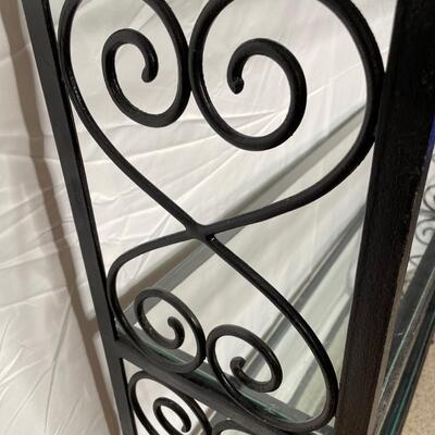 Vintage Wrought Iron and Glass Shelf