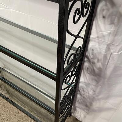 Vintage Wrought Iron and Glass Shelf
