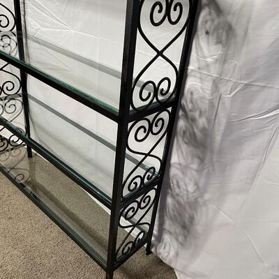 Vintage Wrought Iron and Glass Shelf