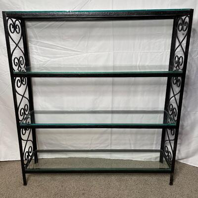 Vintage Wrought Iron and Glass Shelf