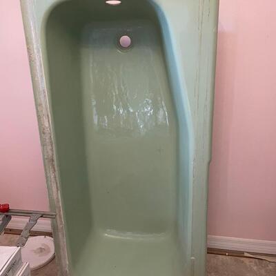 1960â€™s green cast iron tub