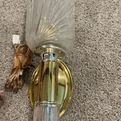 Vintage Crystal Torchiere Sconce