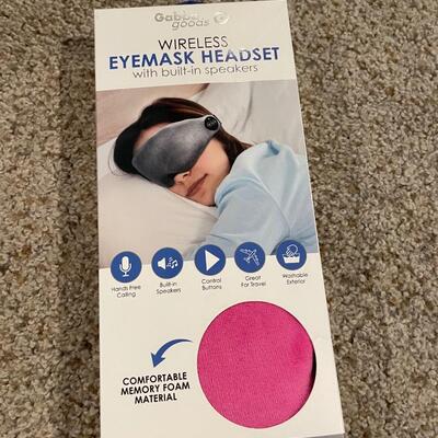 Brand new pink wireless eye mask headset with built in speakers