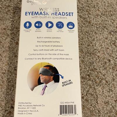 Brand new pink wireless eye mask headset with built in speakers