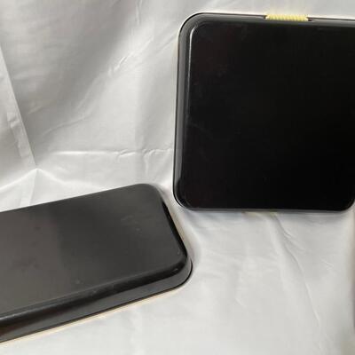2 Black Lacquer trays by Heyco Inc