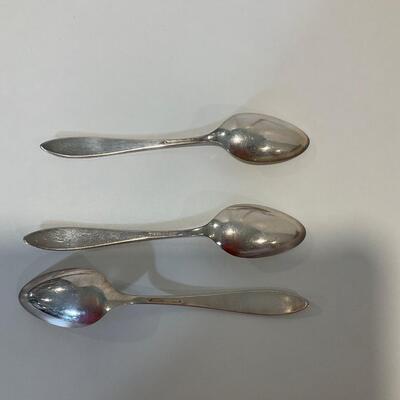 Silver plate tray and 3 spoons