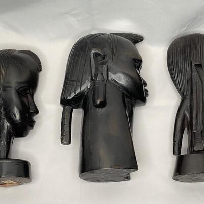 3 African Hand Carved Figures