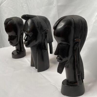 3 African Hand Carved Figures