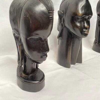 3 African Hand Carved Figures