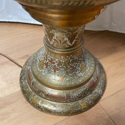 All Brass Antique Tall Lamp with engraved design