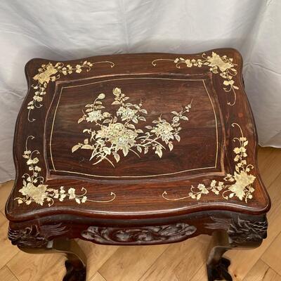 Carved Chinese Hongmu Rosewood Table