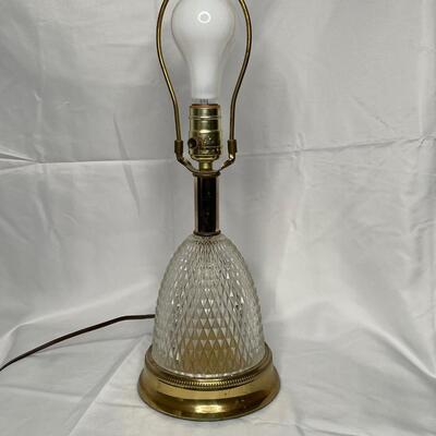 Vintage cut glass and brass lamp