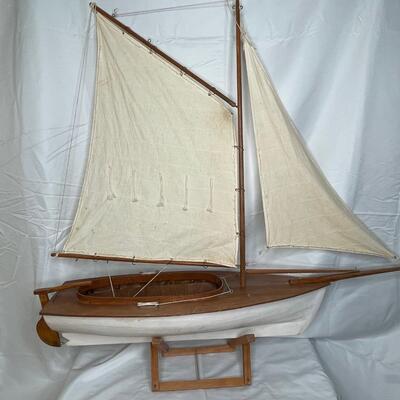 Wooden Gaffrig Model Sailboat