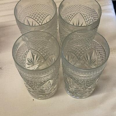 Four Anchor Hocking Diamond Quilted Beverage Glasses
