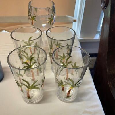 Vintage Acrylic Palm Tree Glasses