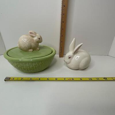 2 Ceramic Bunnies