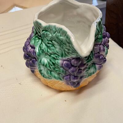 Majolica Italy Ceramic Grape Pitcher