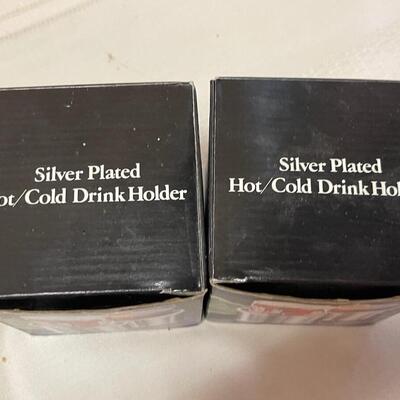 Two Silver Plated Hot and Cold Drink Holders