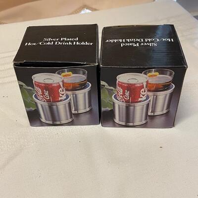 Two Silver Plated Hot and Cold Drink Holders