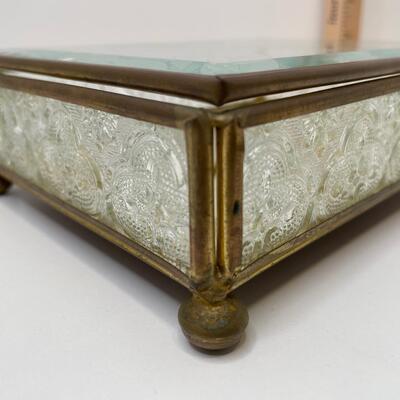 2 Lovely Covered Large Trinket Boxes