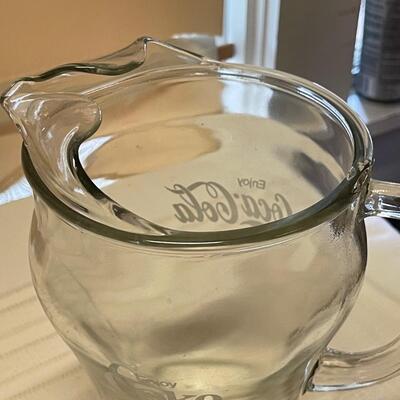Vintage Coca Cola Pitcher and One Glass