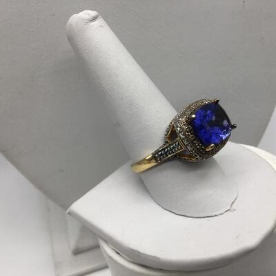 Gorgeous Chunky XLarge 925 Blue Cocktail Ring