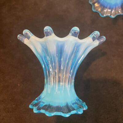 Lot 48 Fenton Glass candleholders