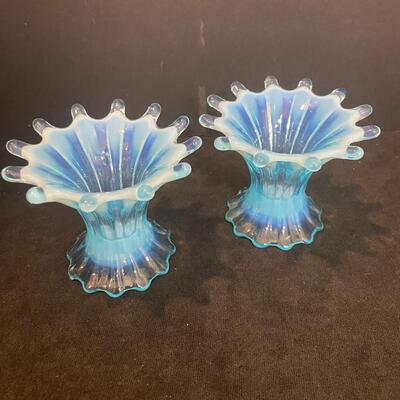 Lot 48 Fenton Glass candleholders
