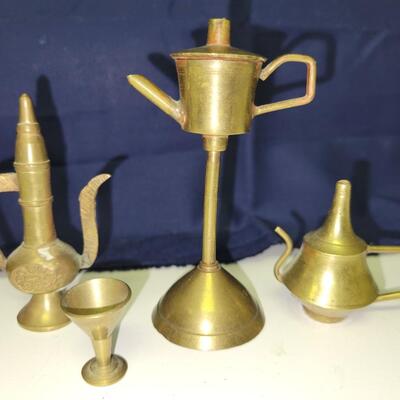 Antique Miniature Brass Tea Set
