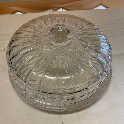 Vintage Godinger Crystal Pie Plate with Matching Cover