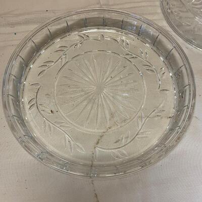 Vintage Godinger Crystal Pie Plate with Matching Cover