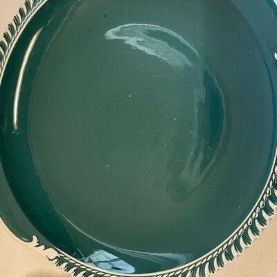 Vintage 1950's Harkware Corinthian Teal Cup Serving Plates