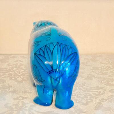 LOT 76   MMA WILLIAM THE HIPPO CERAMIC FIGURE BLUE BLACK DESIGNS