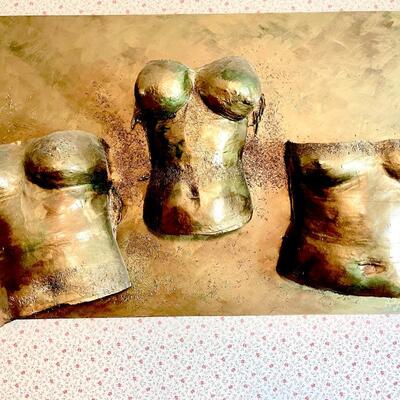 LOT 80  LARGE METAL WALL SCULPTURE "TORSOS" MONTOYA LALINDE COLOMBIA S.A.